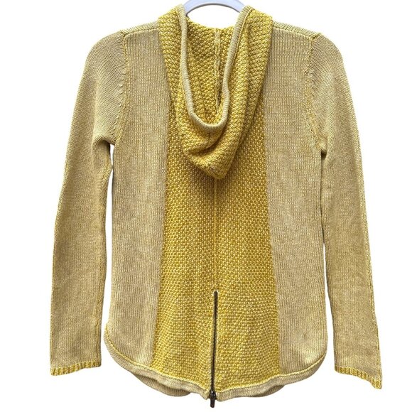 Sparrow Anthropologie Gold & Yellow Hooded Knit Cardigan With Zipper & Pockets - Picture 2 of 7
